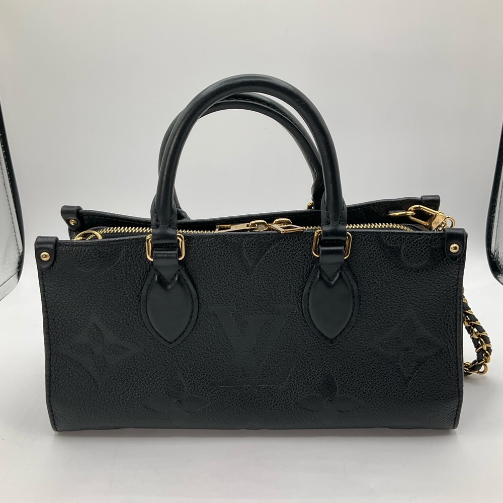 Louis Vuitton On The Go East West Monogram Black Leather Tote Bag Purse - Picture 3 of 14